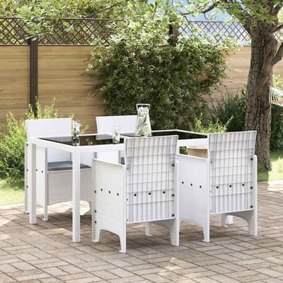 vidaXL Tuinstoel met kussen 4 pcs Wit 53 x 49 x 85 cm Polypropyleen