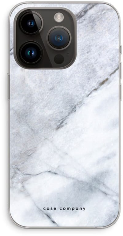 Case Company® - Hoesje geschikt voor iPhone 14 Pro hoesje - Witte marmer - Soft Cover Telefoonhoesje - Bescherming aan alle Kanten en Schermrand