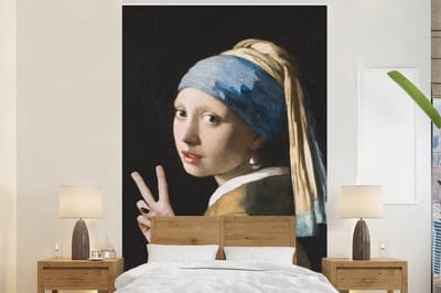 Behang - Fotobehang Meisje met de parel - Johannes Vermeer - Peace - Breedte 145 cm x hoogte 220 cm