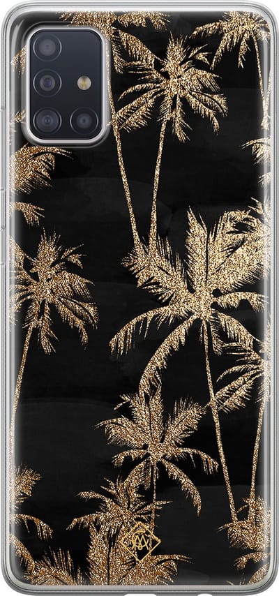 Casimoda® hoesje - Geschikt voor Samsung A51 - Palmbomen - Backcover - Siliconen/TPU - Zwart