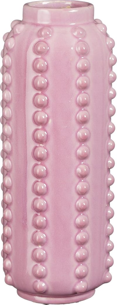 Mica Decorations Bloemenvaas - boaz - gebobbeld - roze - 30 x 11 cm - boeketvaas
