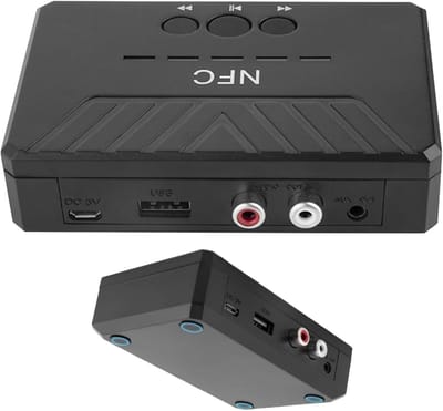 Draadloze Audio-ontvanger - Auto Radio Adapter - Muziek Streamen - NFC Snel Koppelen - 20+ Uur Speeltijd - Zwart