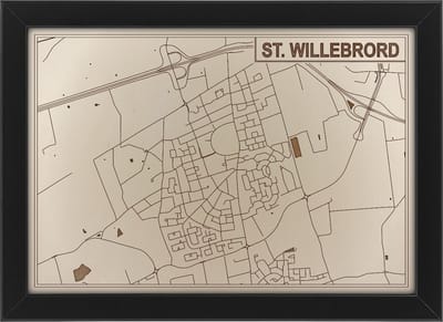 Houten stadskaart van St. Willebrord