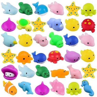 10/30/50 STUKS Squishies Mochi Speelgoed Zee Dieren Stressbal Stressverlichting Knijpspeelgoed Goodie Bag Vullers Fidget Speelgoed Marine Thema blue
