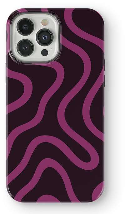 DripCase Curvy Lines Hoesje geschikt voor iPhone 13 Pro | Backcover met Mag | Design Tough Case geschikt voor iPhone 13 Pro Velvet Mood