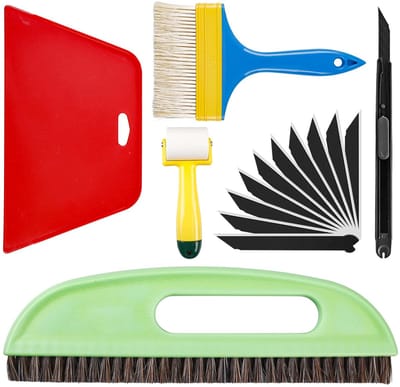 Dailygoods- Behangset 6-delig - Behangborstel - Snijgereedschap - Braamroller - Vliesbehang - Duurzame materialen - Behanggereedschap