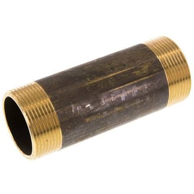 G 1 1/2'' Messing Dubbele Pijpnippel 16 Bar DIN 2982 - 120mm - FL2S-M-B-112G-120L