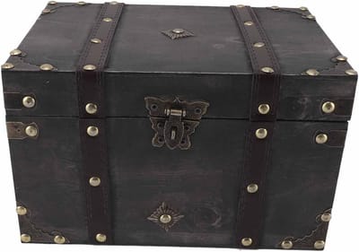 Houten Vintage Opbergkist met Slot - Decoratieve Schatkist