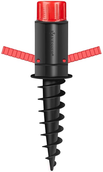 TOVBMUP Parasolstandaard - Grondanker - Grondanker voor gebruik op strand of grond - Geschikt voor parasolstokken met een diameter van 32 mm - Zwart