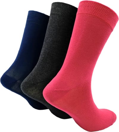 The Sockmaker - Sokken Heren - 3-Pack - Maat 40-46 - Duurzaam Bamboe & Naadloos - Effen Rood, Navy & Antraciet