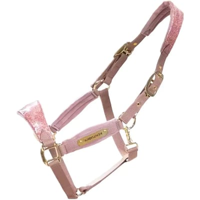 Kentucky Horsewear - Velvet halster eenhoorn glitter oud roze Full