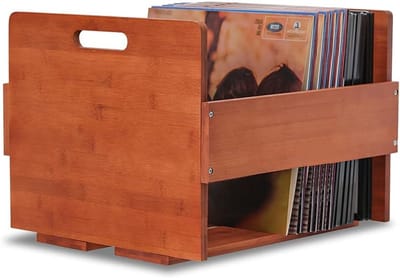 Vinyl Platenopslag Kist - Opbergdoos voor LP's en Albums - Bamboo Organizer voor tot 80 Platen