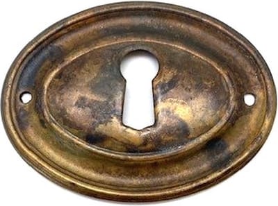 Sleutelplaat Messing antiek ovaal 64x49mm