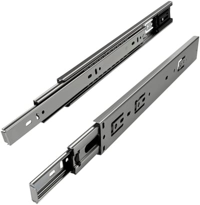 1 paar Volledig uittrekbare ladegeleiders Belastbaar tot 45 kg met zelfsluitende voorziening Lengte 250 mm Hoogte 45 mm van SOTECH de Specialist voor ladegeleiders