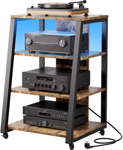 Dailygoods - 4 Tier AV Multimedia Stand met LED Verlichting