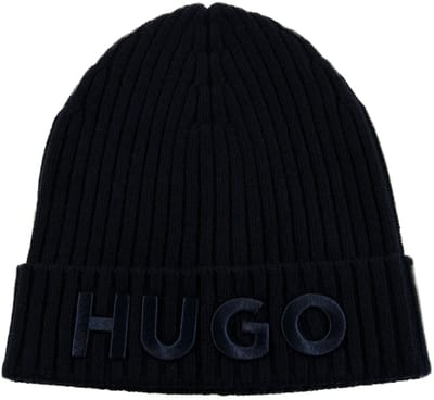HUGO muts Beanie Dark Blue donkerblauw