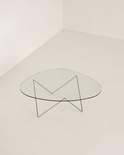 Gubi Pedrera salontafel - chroom - transparant glas