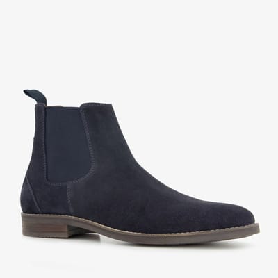 Van Beers suede heren Chelsea boots blauw - Maat 46