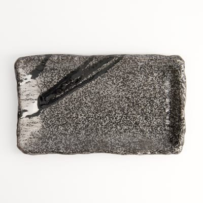 Tokyo Design Studio - Mino Craft Bord - Rechthoekig - Zwart/Grijs - 22,2 x 13,3 x 2,5 cm
