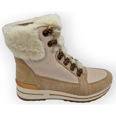 Hoge veterschoen met zacht imitatiebont Ara Beige
