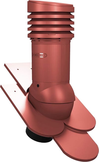 Haard Ventilatie DN125 - Dakventilator Rookkanaal - Dak Afvoer - Condensafvoer Ingebouwd - DN125 - Rood