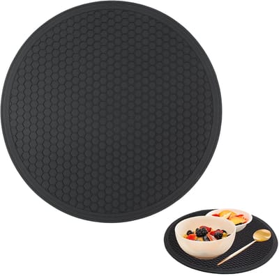Dailygoods- Afdruipmat Hittebestendig - Siliconen - Ronde Honingraat - 30 cm Diameter - Geschikt voor Keuken - Gemakkelijk te Reinigen - Droogmat