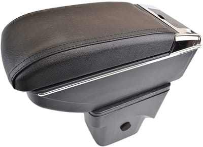 Dailygoods- Armleuning Dubbellaags Zwart Leer - Armleuning Organizer - Armleuning Bescherming - Armsteun Auto - Armsteun Kussen - Middenconsole Opbergdoos