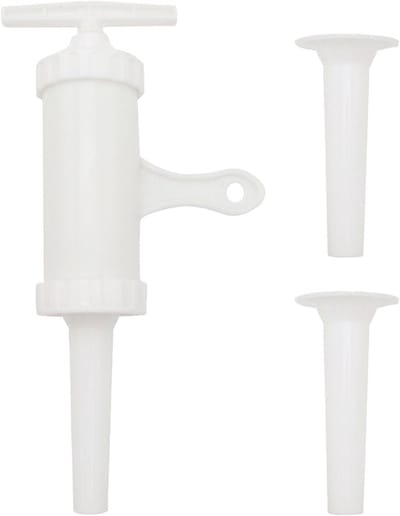 Worstenvuller Handmatig - Vlees Vullen - Zelf Worsten Maken - Inclusief 3 Vulbuizen - 30 x 6 cm - Wit