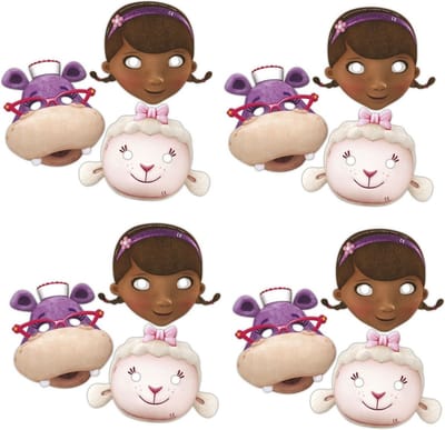 Doc McStuffins - Speelgoed dokter - Masker - Gezicht masker - Verkleed masker - Kinderfeest - Verjaardag - Karton - 12 Stuks.