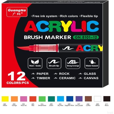 72 Kleuren Acryl Markers Brush Pennen voor Stof Rots Schilderen Pen Steen Keramiek Glas Canvas Hout DIY Kaart Maken Kunst Benodigdheden