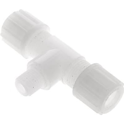 12x10mm & G1/4'' PVDF T-stuk Knelfitting Buitendraad 10bar