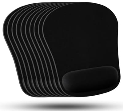 Wrist Rest Gel Mouse Pad - 10 Pack - Zwart