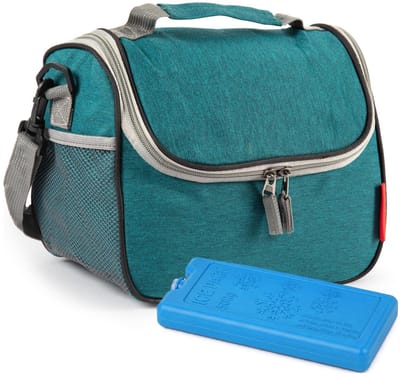 Plasticforte Lunchtas / koeltas - incl koelelement - groen - 26 x 20 cm - voor onderweg