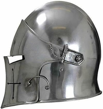 Barbuta Helm - Ridder Helm Kruisvaarder Helm - Historische Re-enactment - Stalen Constructie - Volwassen Maat - Metaal