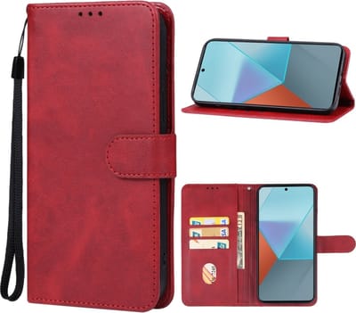 Rood agenda book case hoesje - Xiaomi Redmi 13C / Poco C65