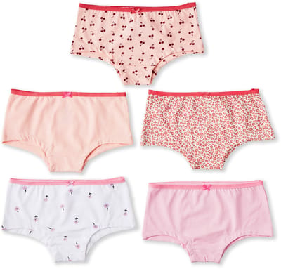 Little Label - meisjes hipster 5 pack - roze combi - 98-104 / 4Y - extra zachte bio-katoen