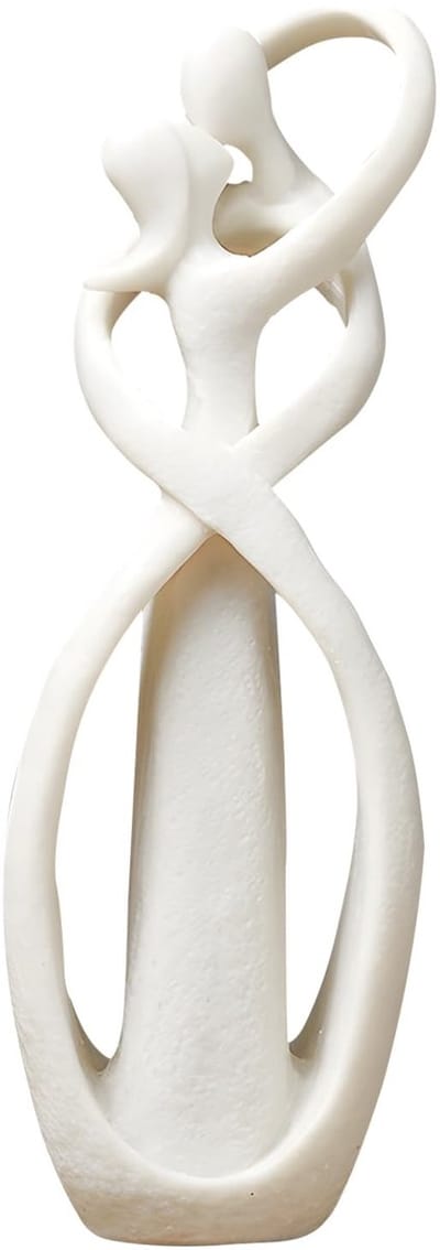 Dailygoods- Standbeeld Zandsteen - Abstract Sculptuur - Koppels Decoratie - Bruiloft/Jubileum - Creatieve Verrassing - 23 x 8 x 5 cm - Beeldhouwwerk