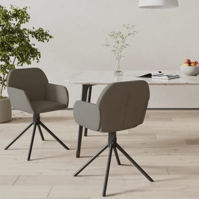 vidaXL - Eetkamerstoelen - draaibaar - 2 - st - fluweel - donkergrijs