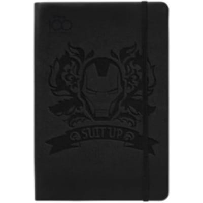 Disney 100 black collection iron man - notitieboek a5 met rubberband 80 pagina's, gelinieerd