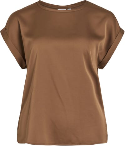 VILA - VIELLETTE S/S SATIN TOP - NOOS - Dames - Blouses