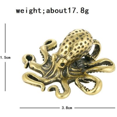 Massief Messing Octopus Dierlijke Beeldjes Miniatures Bureau Ornament Accessoires Creatief Tafel Thee Huisdier Ambacht Huisdecoraties Retro beige