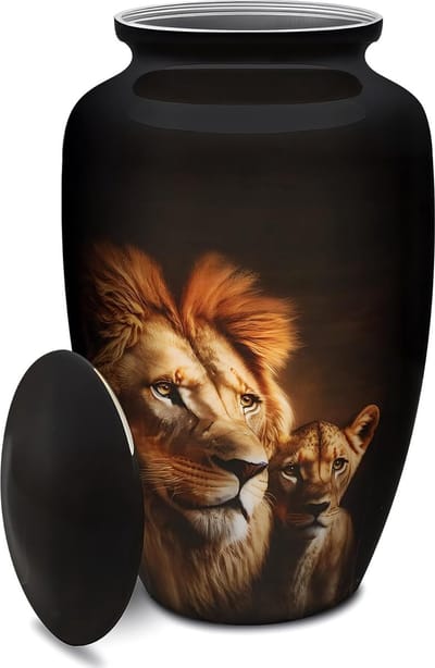 XXL As Urn - 3.5 Liter - Crematie Urn - Uniek - Voor Huisdieren of Menselijk As - Crematie As - Mini Urn - Decoratie Urn - Luxury Lion