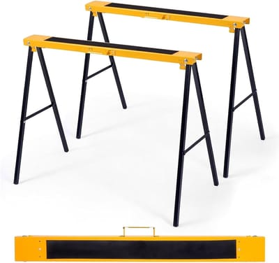 Vouwzagen Set - Werktafels - Houtbewerking Constructie - Stevige Stalen Frame - 600 Lbs Capaciteit - Zwart