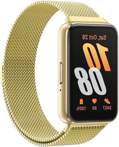 Verstelbare RVS Mesh Horlogeband voor Galaxy Fit 3, Magnetische Sluiting, Geschikt voor Mannen en Vrouwen, Duurzaam en Comfortabel