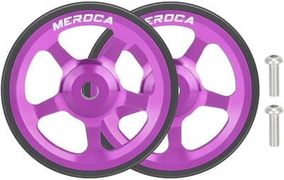 Fietswielen Vouwfiets - Hulpwielen - Makkelijk Verplaatsen - Aluminiumlegering Rubber - 60mm Diameter - Paars