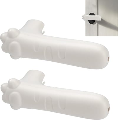 Deurklink Covers - Deurknop Hoesjes - Bescherming Kinderen - Kattenklauw Vorm - 2 Stuks - Wit