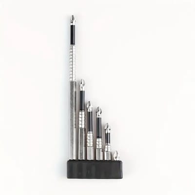 K5 slagvaste magnetische schroevendraaierbitset - Phillips-kop voor elektrische boormachine en schroevendraaier - hoge hardheid - schroevendraaierbit - Phillips-kop - schroevendraaier - 6 stuks + voetje