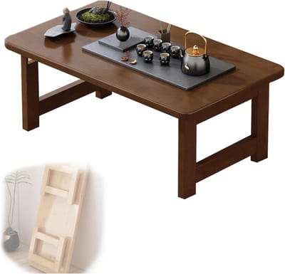 Opvouwbare salontafel - Houten lage tafel - Terras en balkon - Sterke en duurzame constructie - 80 x 40 cm