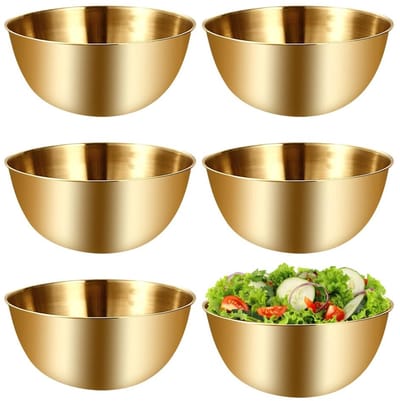 Dailygoods- Kommenset 6 Stuks - Roestvrijstalen Mengkommen - Vaatwasmachinebestendig - Stapelbare Schalen - Voor Mixen en Bewaren - Ruimtebesparend