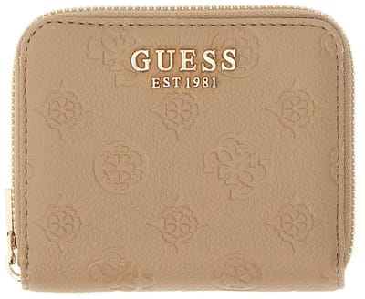 GUESS portemonnee Ella Logo SLG Zip Around Beige Logo Taupe